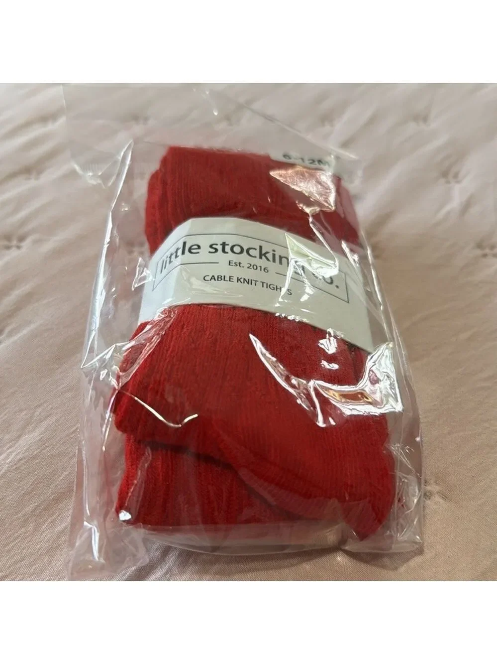 Bright Red Cable Knit Tights